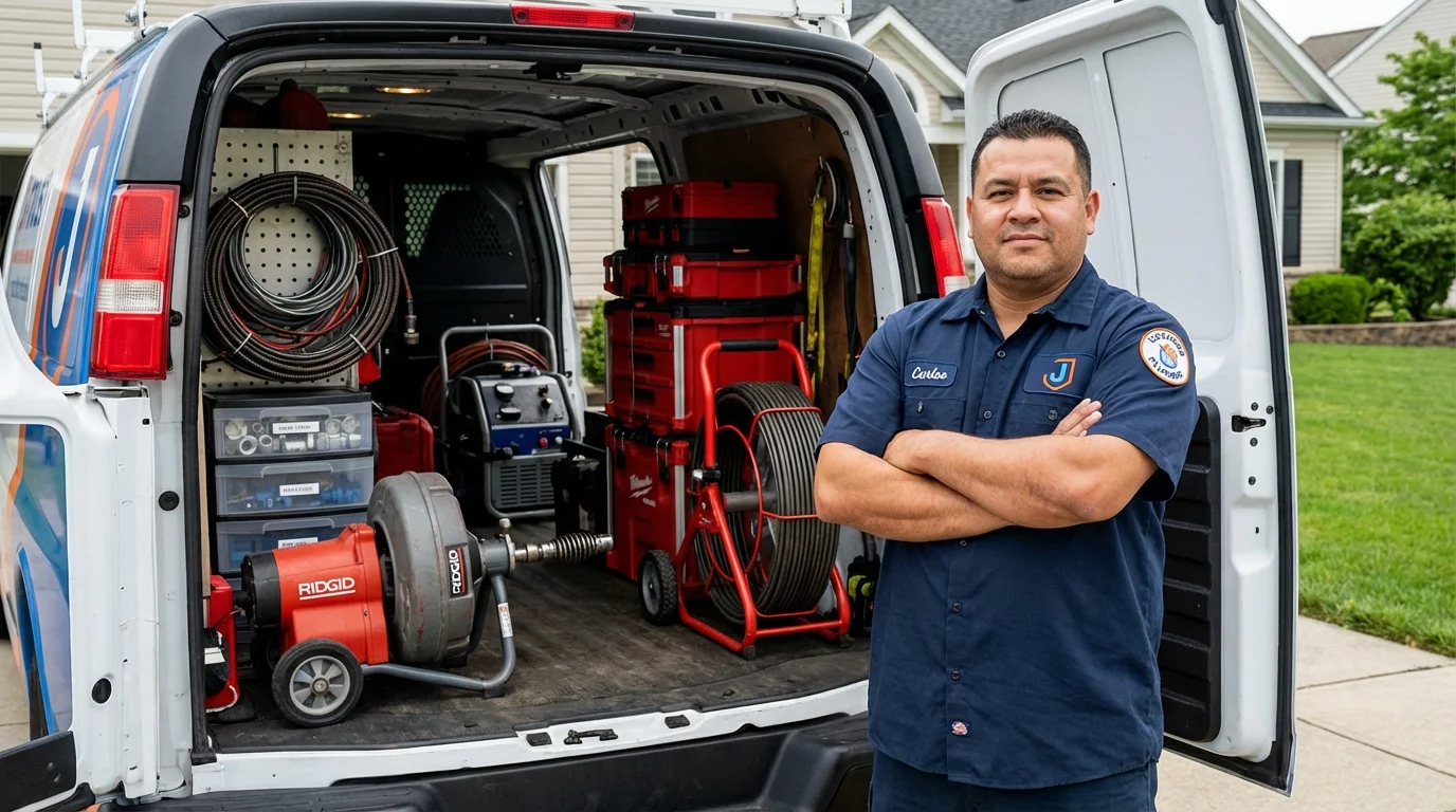 Professional drain cleaning equipment and Johns Plumbing LLC plumber in Murfreesboro
