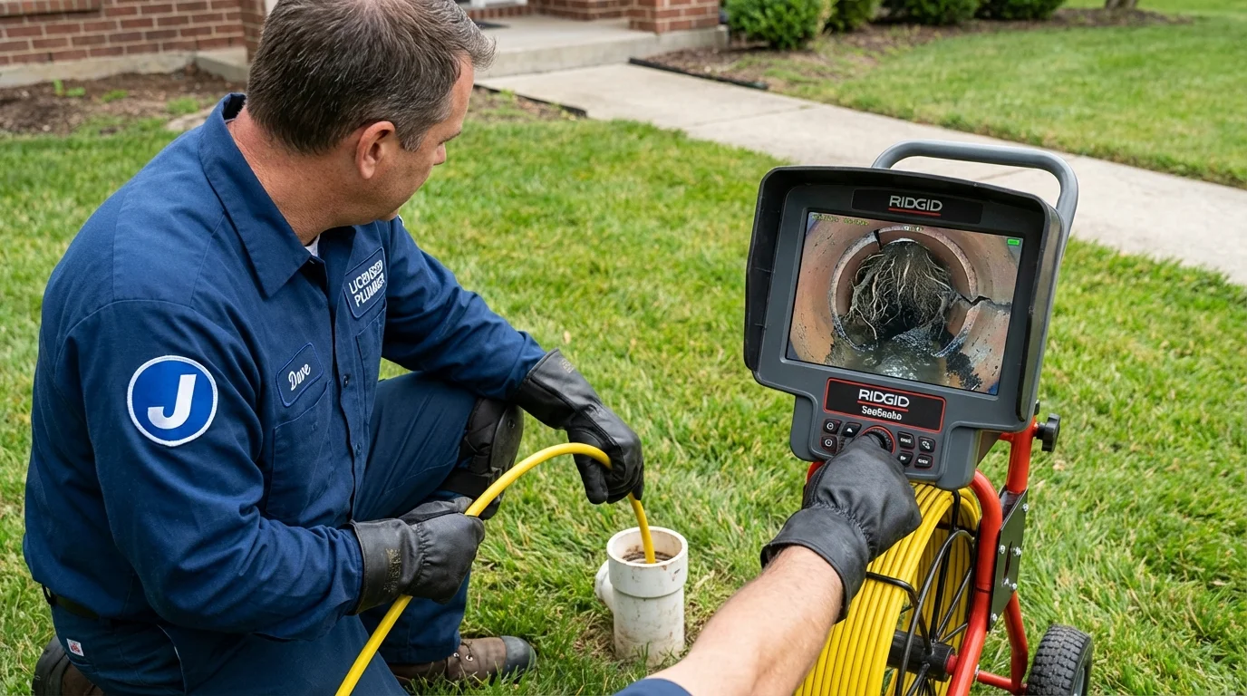 Sewer camera inspection being performed by Johns Plumbing LLC in Murfreesboro